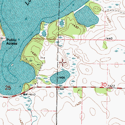 Topographic Map of Loon Lake Cemetery, MN
