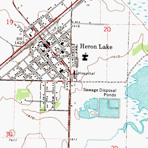 Topographic Map of Lakeview Home, MN
