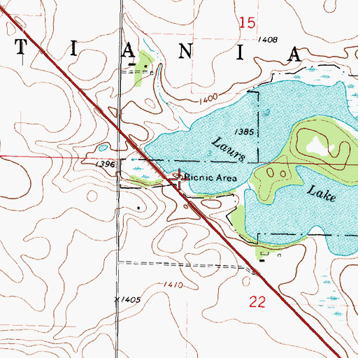 Topographic Map of Lowers Lake Wayside, MN