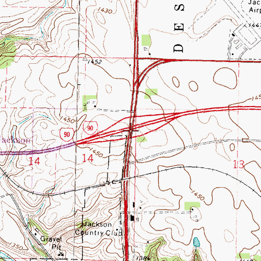 Topographic Map of Interchange 73, MN