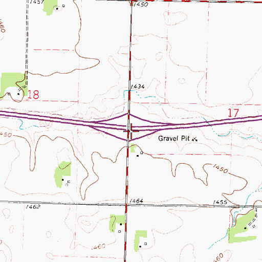 Topographic Map of Interchange 57, MN
