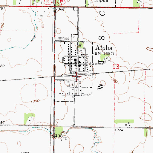 Topographic Map of Alpha (historical), MN