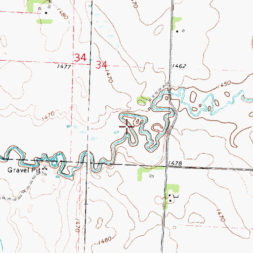Topographic Map of Fred Hoffenkamp State Wildlife Management Area, MN