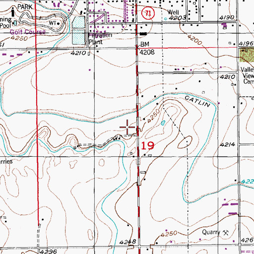 Topographic Map of KAVI-AM (Rocky Ford), CO