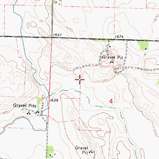 Topographic Map of Blue Bird Prairie State Wildlife Management Area, MN