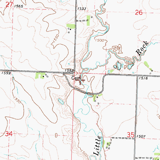 Topographic Map of Sunrise Prairie County Park, MN