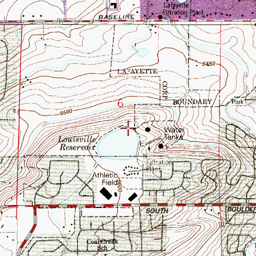 Topographic Map of KGNU-FM (Boulder), CO