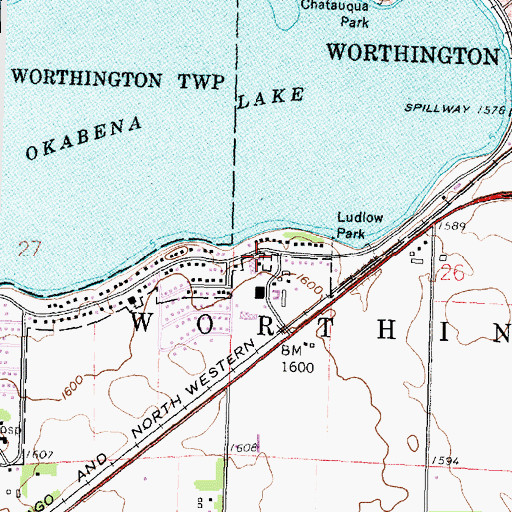 Topographic Map of South Shore Care Center, MN