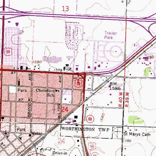 Topographic Map of Orthopedic Institute, MN