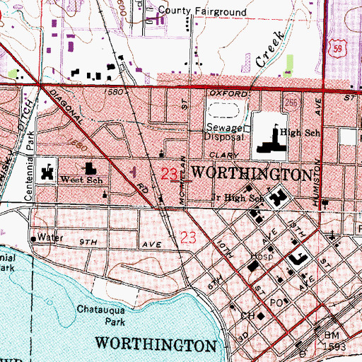 Topographic Map of Crossroads Care Center, MN