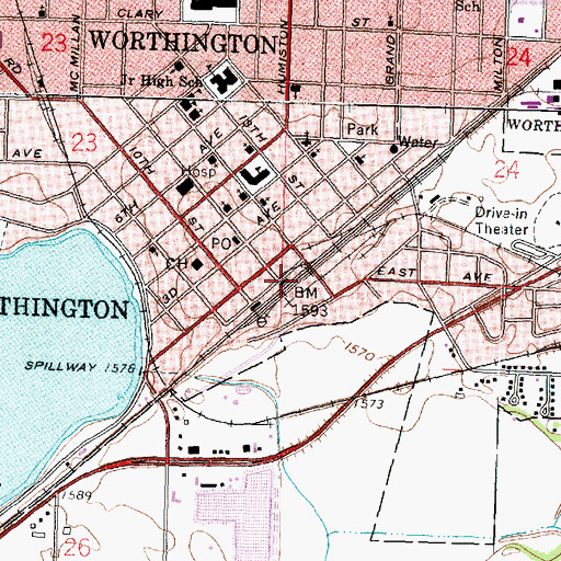 Topographic Map of Christian Reformed Church, MN