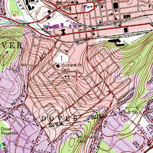 Topographic Map of Academy Street Elementary School, NJ