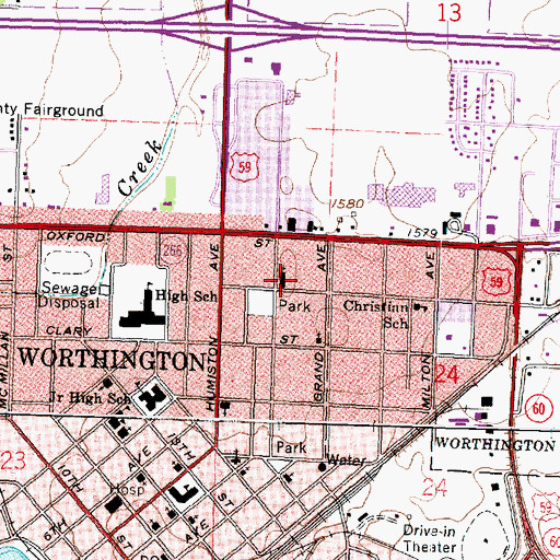 Topographic Map of Saint Matthews Lutheran Church, MN