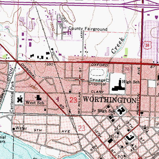 Topographic Map of United Pentecostal Church, MN