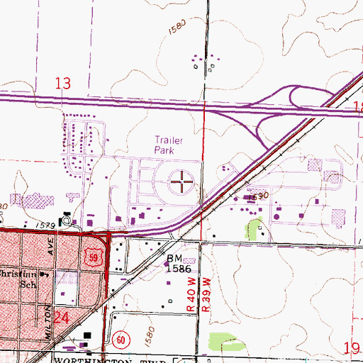 Topographic Map of Sungold Heights Mobile Home Park, MN