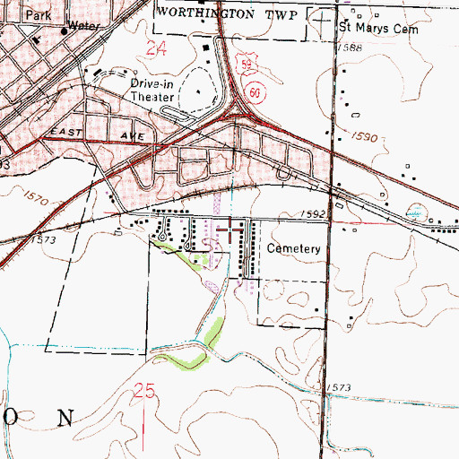 Topographic Map of Orchard Knoll Park, MN
