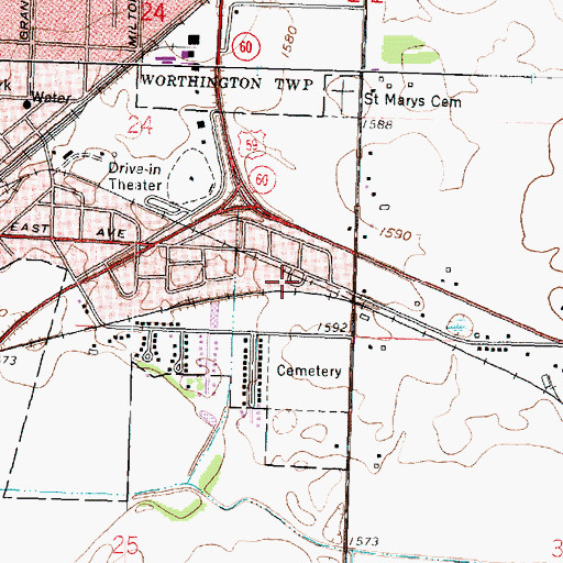 Topographic Map of South East Side Park, MN