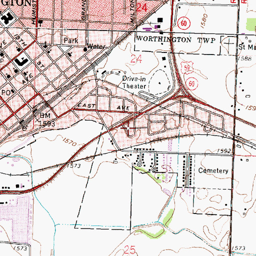 Topographic Map of Hogans Park, MN