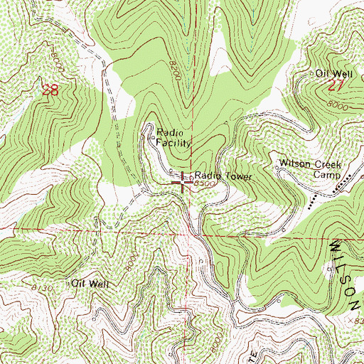 Topographic Map of KQZR-FM (Craig), CO