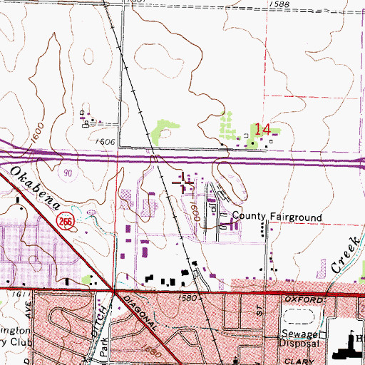 Topographic Map of Pioneer Village, MN