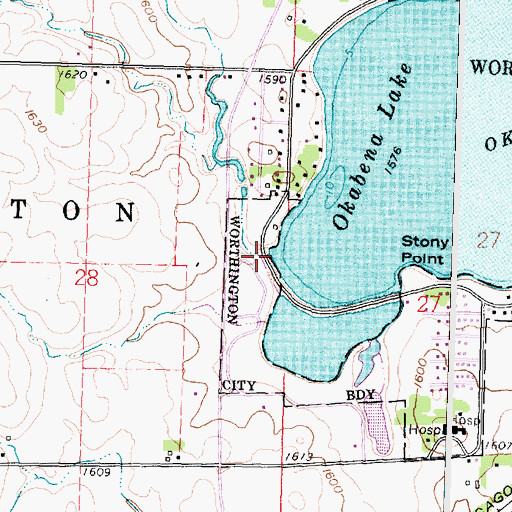 Topographic Map of Sunset Park, MN