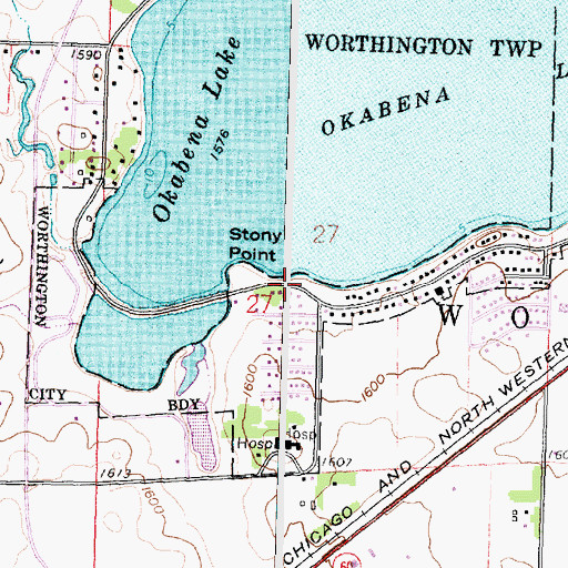 Topographic Map of Slater Park, MN