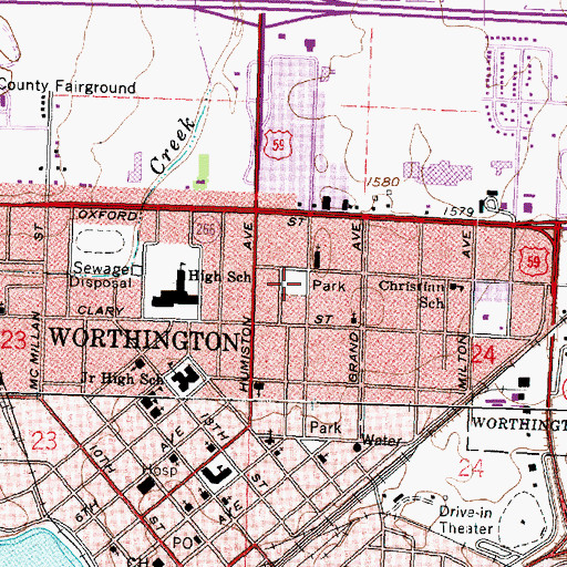 Topographic Map of Millard Walker Park, MN