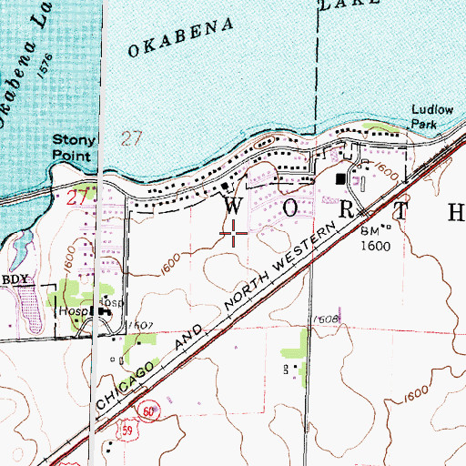 Topographic Map of Pleasant Park, MN