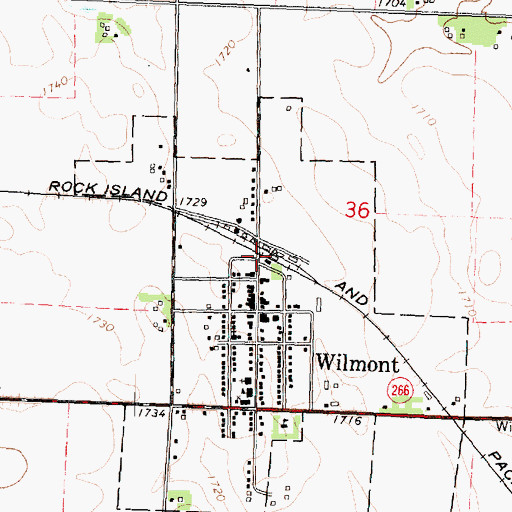 Topographic Map of Wilmont (historical), MN