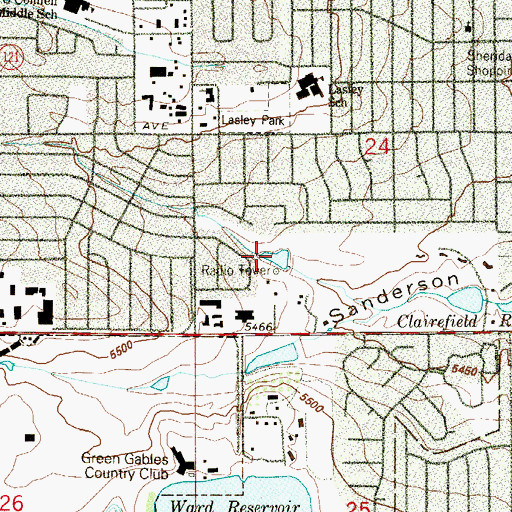 Topographic Map of KXLT-FM (Denver), CO