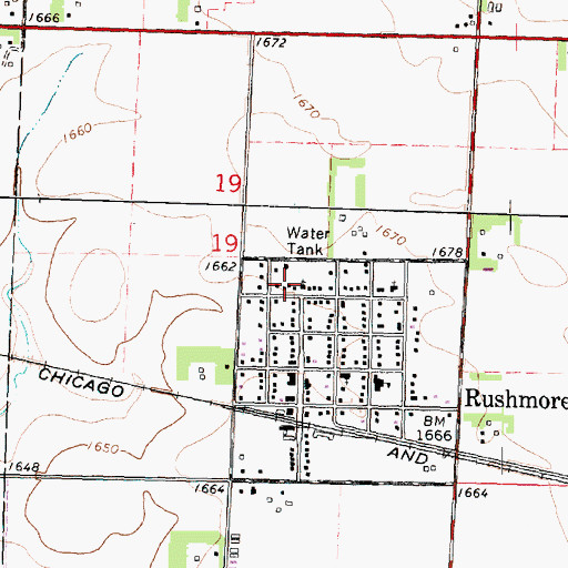 Topographic Map of Eastfriesland Presbyterian Church, MN