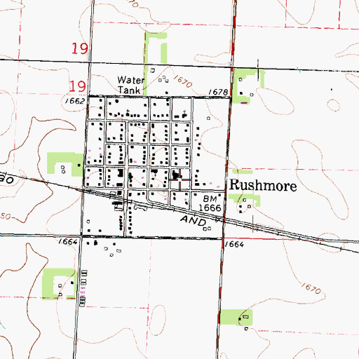 Topographic Map of Old School Park, MN