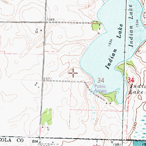 Topographic Map of Hawkeye County Park, MN