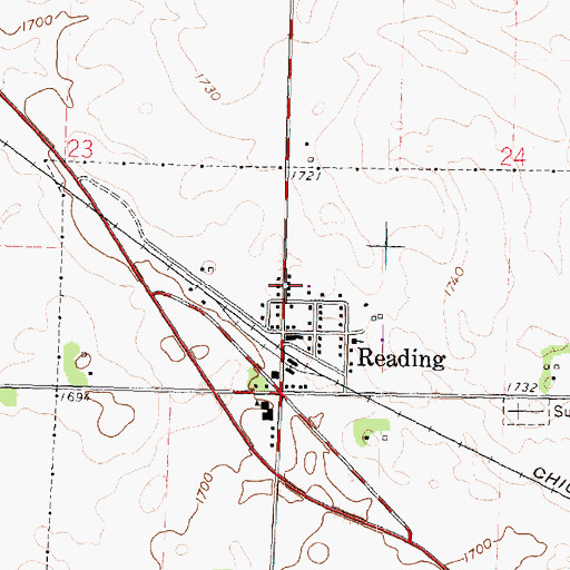 Topographic Map of Reading (historical), MN