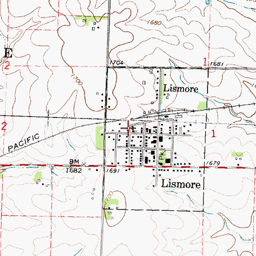 Topographic Map of First Presbyterian Church, MN
