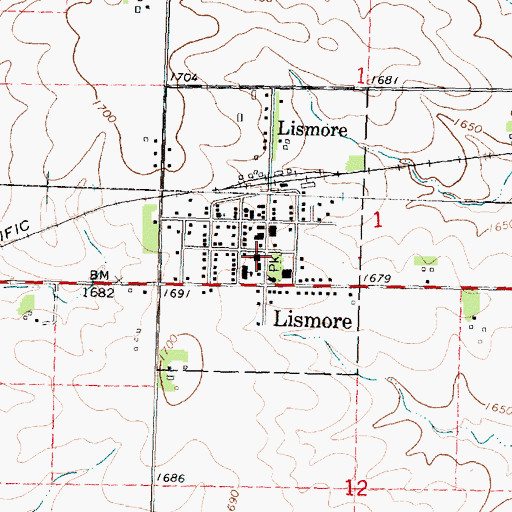 Topographic Map of Saint Anthony's Catholic Church, MN