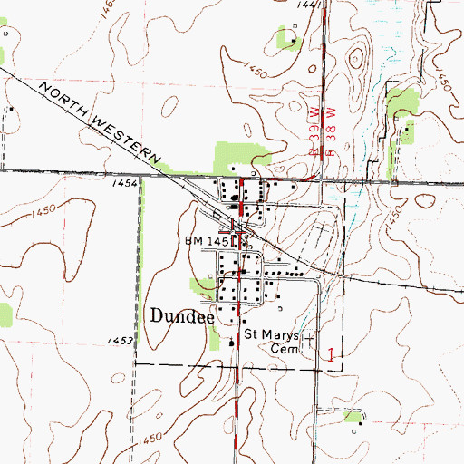 Topographic Map of Dundee (historical), MN