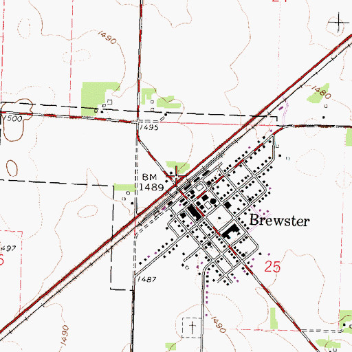 Topographic Map of Brewster (historical), MN
