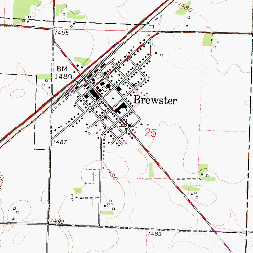 Topographic Map of Sacred Heart Church, MN