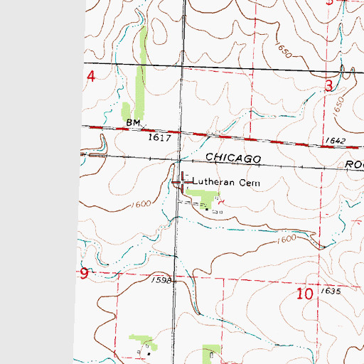 Topographic Map of Norwegian Lutheran Cemetery, MN