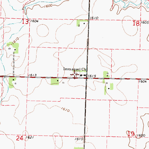 Topographic Map of American Lutheran Cemetery, MN