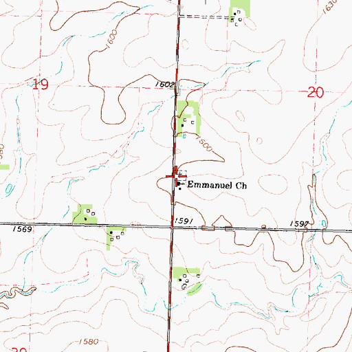 Topographic Map of Emmanuel Presbyterian Cemetery, MN