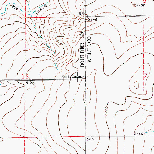 Topographic Map of KCDC-FM (Longmont), CO