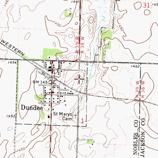 Topographic Map of First Lutheran Cemetery, MN