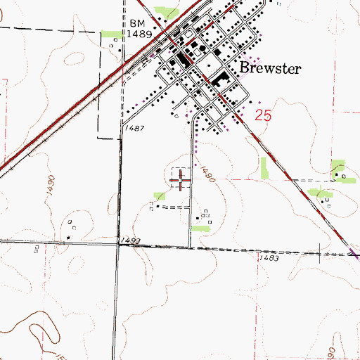 Topographic Map of Sacred Heart Cemetery, MN