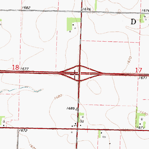 Topographic Map of Interchange 33, MN