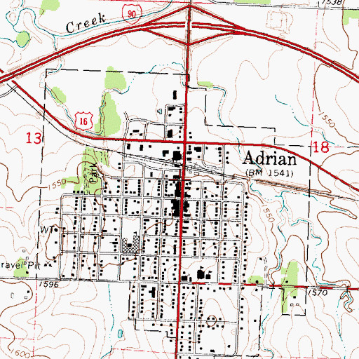 Topographic Map of Interchange 26, MN