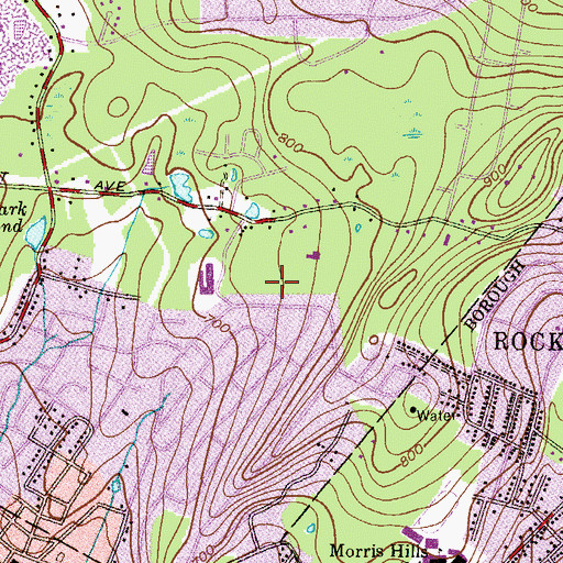 Topographic Map of Birchwood Elementary School, NJ