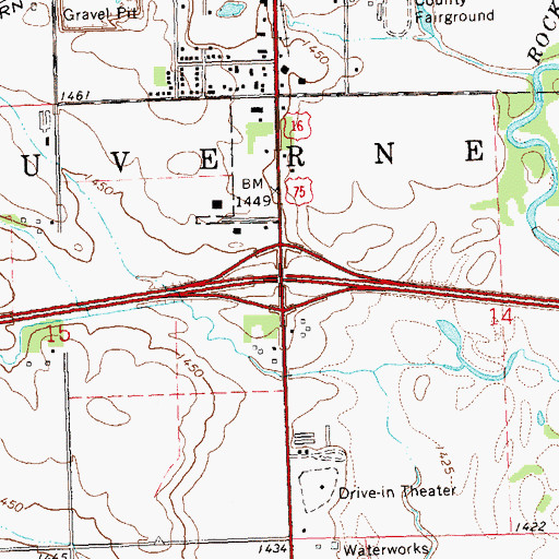 Topographic Map of Interchange 12, MN