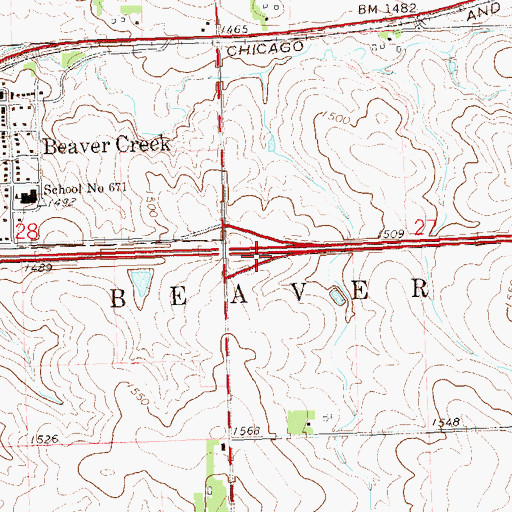Topographic Map of Interchange 5, MN